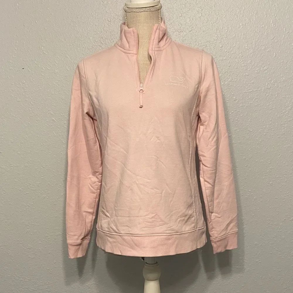 Vineyard Vines Light Pink Quarter Zip Pullover Sweater Size XS